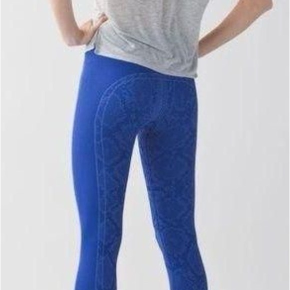 LULULEMON Ebb To Street Pant Leggings Heathered Sapphire Blue‎ Size 8 Workout - Picture 4 of 5